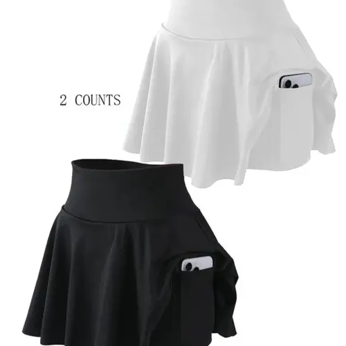 Women's Sporty Short Skirt Pants, Fashionable Multifunctional Tennis Golf Fitness Half Skirt, Anti-Exposure with Pockets, Workout Skirts, Athletic Skirts, Sports Fitness Skirt, Skirt with Shorts, Sportswear Workout Skirts