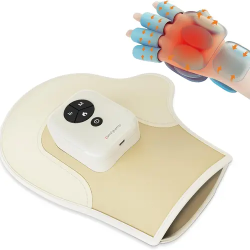 Hand Massager with Heat and Compression, Portable Heated Glove, Rechargeable Cordless Wrist Massager for Arthritis, Carpal Tunnel Relief