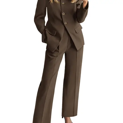 BTFBM Women Trendy Two-Piece Outfit Lightweight Blazer and Pants Set for Casual Office and Daily Wear #Clearance