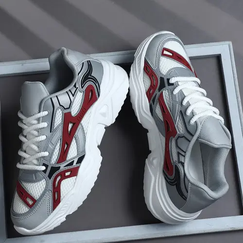 Sneakers For Men's Casual Comfortable Sporty Style, Sports Shoes, All Seasons Sneakers, Medium Shoe Width, All-Season Outdoor Footwear, Breathable Durable Shoes, Textile Upper Material