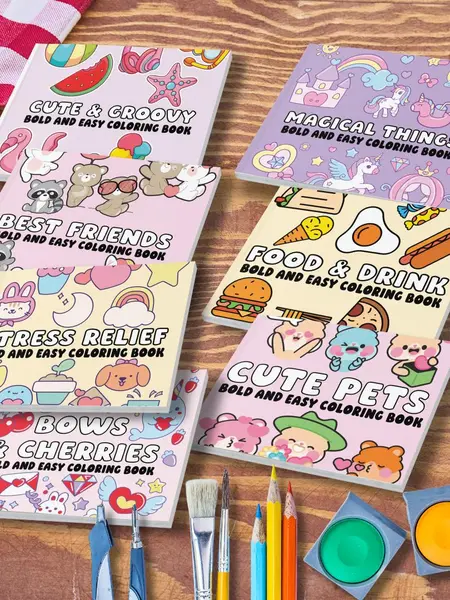 Cute Engaging Coloring Books for Stress Relief, Children's Books Suitable for Kids and Adults, Childrens Books