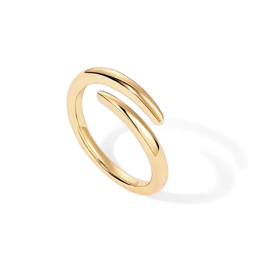 PAVOI 14K Gold Plated Open Twist Eternity Band for Women