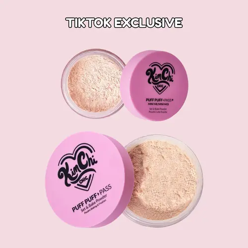 [TikTok Exclusive] Puff Puff Pass Mini + Full Size Set - Loose Setting Powder, Oil Absorbing, Rice Powder, Vitamin E