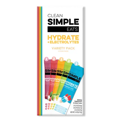 Hydrate + Electrolytes: Variety Pack (10 Single Serving Stick Packs)