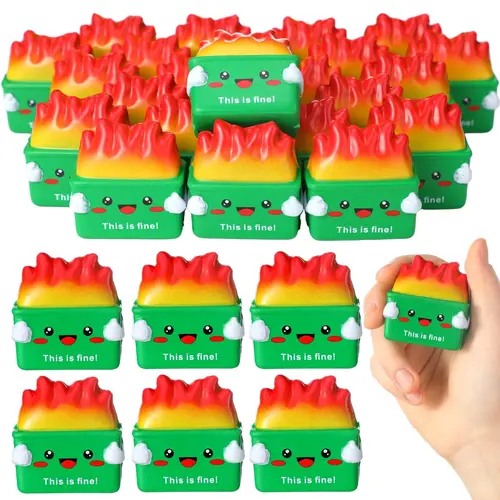4/48 Pcs Dumpster Fire Stress Ball Labor Day Humorous Employee Appreciation Gift for Coworkers Teacher with Bags Cards Emotional Support Stress Relief Squishy Party Favors Office Desktop Accessories Decoration Ornaments