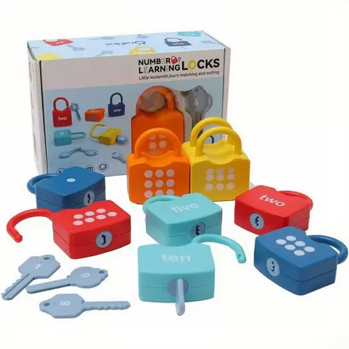 Summervibes Number Lock & Key Toy –  Matching & Counting Game for Early Learning Deals for You Days Math Teaching Aid