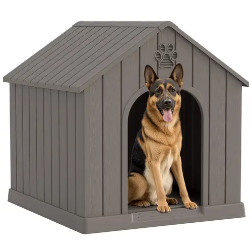 Durable Waterproof Plastic Dog/ Sheep House for Small to Large Sheep, Indoor Outdoor Pet Shelter with Ventilated Roof and Elevated Floor, Easy Assembly,Summervibes