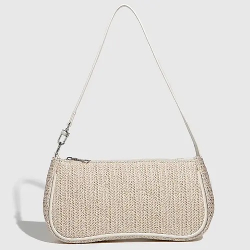 Summer Fashion New Straw Bag, Knit Shoulder Bag, Lightweight Crossbody Bag, Beach Vacation Style Shoulder Clutch, Small Underarm Handbag, Handbag Shoulder Purse, Trendy Summer Accessory, Casual Trendy Bag, Fashionable Unique Bags, Casual Trendy Purses