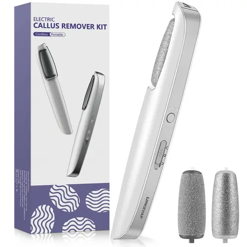 LINKEVAP Rechargeable Electric Foot File Cordless Pedicure Machine Portable Dead Skin Remover for Home Nail Salon Travel Summer Valentine's Day Gift