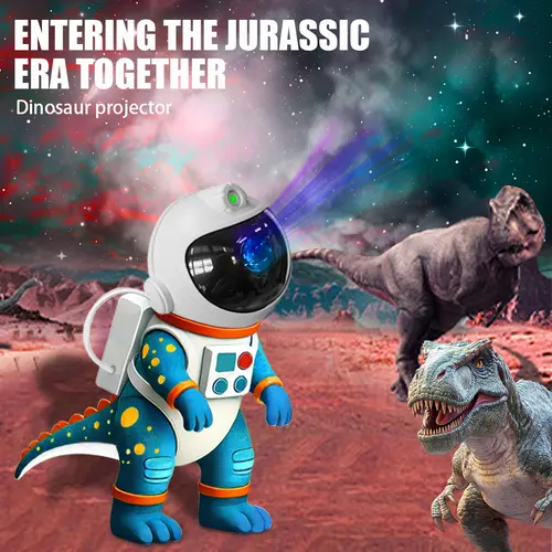 Dinosaur Space Projection Lamp - Astronaut Star Projector Novelty Lighting, Galaxy Projector Novelty Lighting with 8 Modes Starry Sky & Nebula Effects, Timer, Remote, 360° Adjustable Angle, Kids Room Decor, Holiday & Birthday Gifts