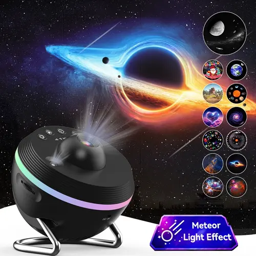 New Space Ball HD Galaxy Projector Lamp, 13 Film Patterns Dynamic Meteor Focus Light, Bedroom Starry Sky Ceiling Decoration, Light Effect