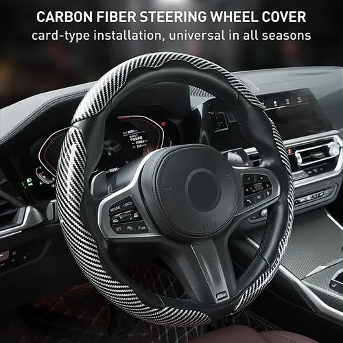 Car Steering Wheel Cover, Non slip Design Steering Wheel Protector, Universal Car Steering Wheel Cover for 15 Inch, Decor Gadgets, Car Accessories, Men Gifts, Car Essentials, Vehicle, for Racing anti slip sport all season use
