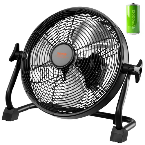 【summerfinds】VEVOR 10in Multifunction Rechargeable Oscillating Tower Fan, High Velocity Portable Fan with Metal Frame, Copper Brushless Motor, Nonslip, 360-Degree Rotatable Head for Camping, Traveling,dorm essentials,home essentials