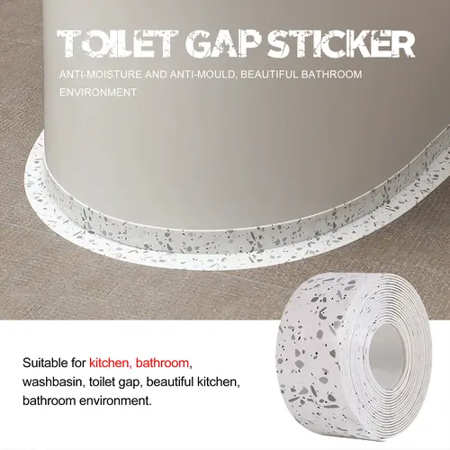 3-Count Self-Adhesive Peel and Stick Caulk Tape Strips, High-Quality Material Adhesive Tape Strips for Toilet, Easy Installation, Durable for Daily Use (Varied Designs)