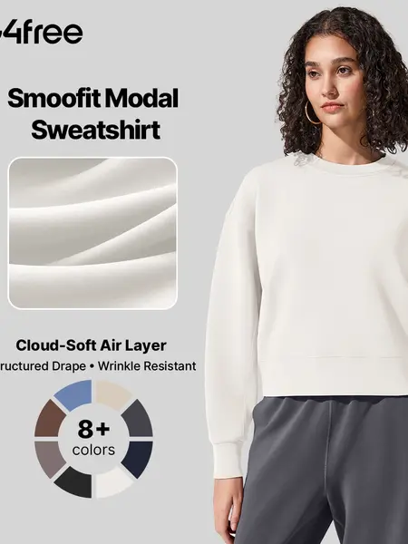 G4Free Smoofit Womens Sweatshirt Casual Long Sleeve Sweatshirts Crew Neck Pullover Top Modal Soft