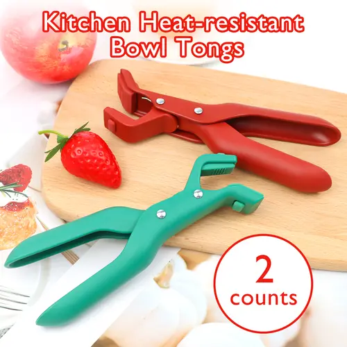 2 Counts Hot Plate Gripper, red and green set, resistant to daily wear Durable Cooking Tools Holder