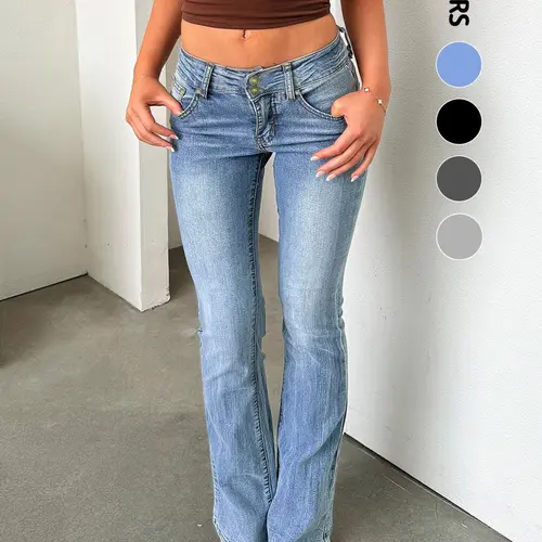 NVFelix Women's Luscious Curvy Bootcut Mid-Rise Bling Insta Stretch Juniors Jeans Pants