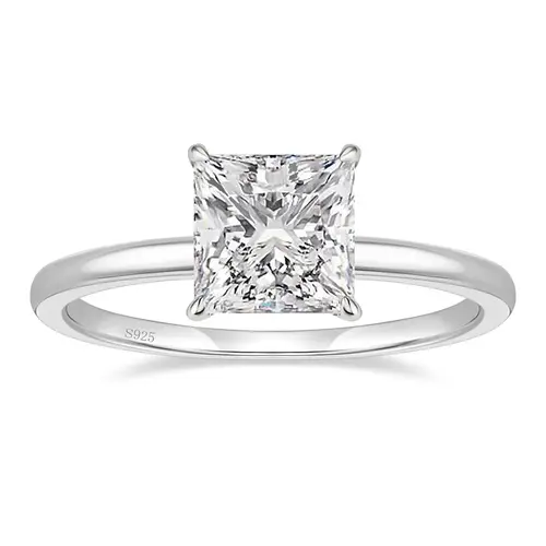 EAMTI 2.5CT 925 Sterling Silver Engagement Rings Princess Cut Cubic Zirconia CZ Wedding Promise Rings for Her Stunning Wedding Bands for Women