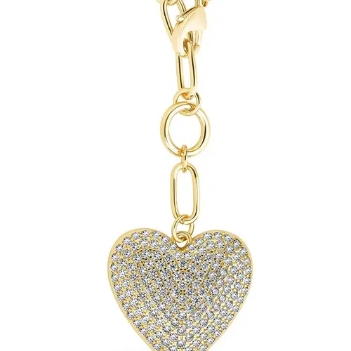 Disco Heart CZ Statement Necklace