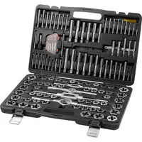 【Summerfinds】VEVOR 116-Piece Double Polished Bearing Steel Tap and Die Full Toolset, Metric/SAE Sizes Hand Tools, Hardware Kit for Cutting External & Internal Threads, Complete Accessories with Storage Case