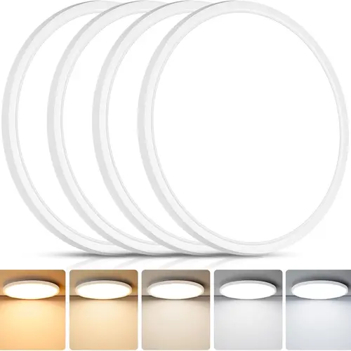【Wired】MATULSA 4Pack LED Flush Mount Ceiling Light Fixture, 12 Inch 24W, Super Slim 0.67 Inch, 3200LM, Dimmable & 2700K-6500K 5 Color Selectable LED Ceiling Lights for Bedroom