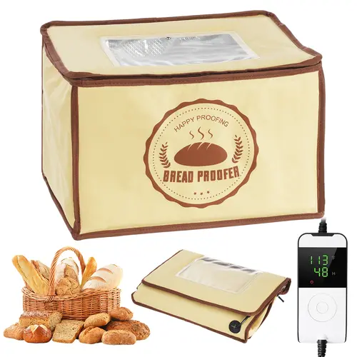 Collapsible (Folding) Thermal Dough Proofing Box for Baking Enthusiasts - 50-113°F Temp Control, 48H Timer, 5-Layer Fabric, Bottom-Heat for Consistently Raised Dough, Precise Proofing Process, Space-Saving Kitchen Bakeware for Bread, Pizza