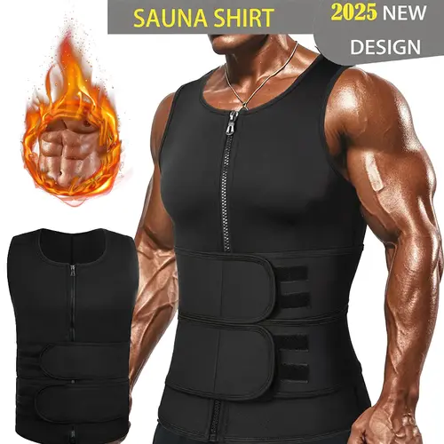 Men Body Shaper Waist Trainer Vest  Sauna Sweat Vest Compression Undershirt Shapewear Workout Tank Tops Corset Sports Breathable Outfits