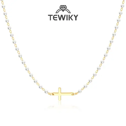 Tewiky Simple Cross Pendant Choker Necklace Dainty Simple Tiny Cross Necklace For Women Girls For Easter gifts Back To School