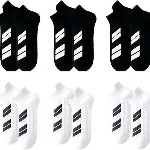 6 Pairs Sports No Show Socks for Men and Women, Low Cut Ankle Socks with Terry Sole, Breathable Moisture Wicking Athletic Socks for Daily Wear