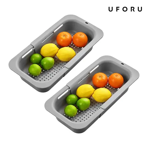 UFORU Collapsible Drain Basket, Kitchen Sink Strainer, Vegetable Wash Basket, Storage Rack, Fruit and Vegetable Drain Basket Draining Utensilsdealsforyou#SummerWins