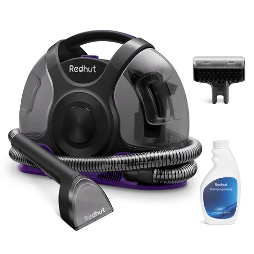 REDHUT Handheld Car Vacuum Stain & Spot Cleaner with Tough Stain, Crevice, Hose-Cleaning Tools, Bespoke Formulas Remove Odours, Dirt & Grime, Lightweight Portable, Cleans Carpet, Pet Messes, Upholstery