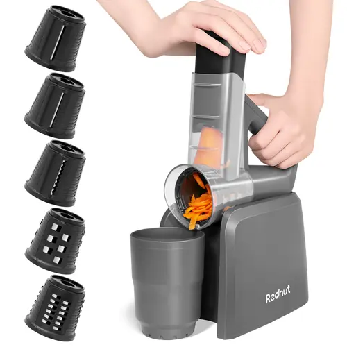 Redhut 7-in-1 Cordless Mini Food Processor & Chopper - 40W Motor, 2600mAh, ABS, Vegetable Slicer Dicer Cutter, Interchangeable Blades, for Chopping Mincing Food Prep, Small Kitchen Gadget