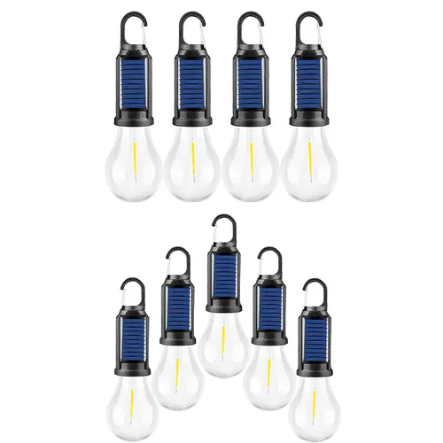 2026 New ABS Solar-Powered Rechargeable Camp Tent Light, Lightweight Waterproof LED Warm Light with Hook, Handheld Bright Flashlight with Batteries (Outdoor Decor Accessory for Hiking Parties)