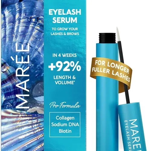 MARÉE Eyelash Growth Serum – Lash & Brow Enhancing Serum – Peptides & Biotin – 0.17 FL OZ