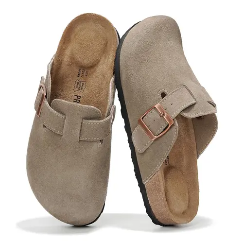 Project Cloud Women's Genuine Full-Grain Leather Clogs | Memory Foam, Water-Resistant | Non-Slip Rubber Sole Lightweight Footwear | Benton