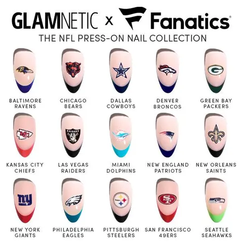 Glamnetic x Fanatics Sports Press-On Nail Collection – NFL, NBA, WNBA, MLB, NHL & Collegiate Team Designs