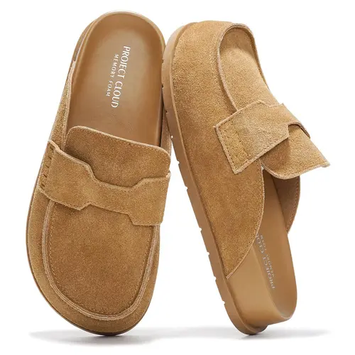 Project Cloud Women's Suede Clogs Shoe | Walking Shoes Footwear | Plush Soft Insole Arch Support Lightweight Non-Slip – Foamy