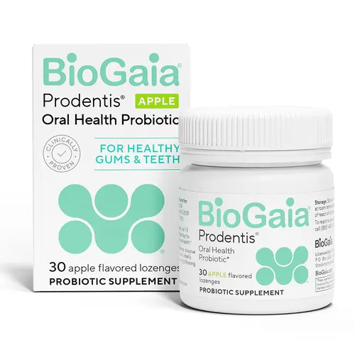 BioGaia Prodentis | Oral Probiotics | Promotes Healthy Gums & Teeth | Defends Against Bad Breath & Dental Problems | Improves Oral Health | Apple Flavored | 30 Dental Probiotic Lozenges
