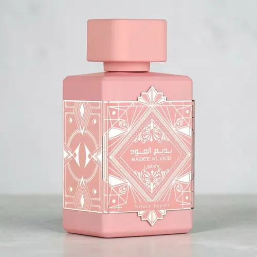 Badee Al Oud Noble Blush Unisex Arabian Perfume for Adults - Creamy Long-Lasting EDP Spray, 3.4 oz (100 ml) Bottle, Rose Milk, Sandalwood, Vanilla, Musk Top Notes, Single Item, Luxurious Perfume