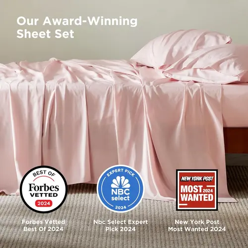 【Summer Sale Deals】Bedsure Bamboo Sheets Set-4PCS,Cooling  Breathable & Soft, Deep Pocket, Hotel Luxury Silky Bedding for Hot Sleepers