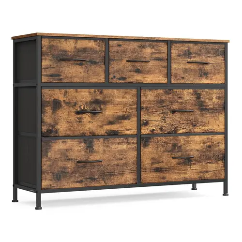 SONGMICS Sturdy Bedroom Dresser - Steel, MDF & Non-Woven Fabric Chest of Drawers, Furniture Storage Organizer for Room Decor, Closet Storage & Small Room Organization Products, Drawers For Bedroom