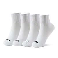 Women's Kamo Fitness The Daily 4-Pack Athletic Ankle Socks - All-Cotton, Ribbed, Basic Everyday Mid-Calf Half Crew with Cushioned Sole, Seamless Toe, Size 5-9 (Black & White Essentials, Soft Womenswear) Knit