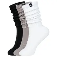 Kamo Fitness Women's Cozy 3-Pair Scrunch Long Crew Socks - Soft, Breathable Fabric Socks for Working Out, Casual, Vintage Activewear Outfits, Size 5-9 Chic Style Womenswear