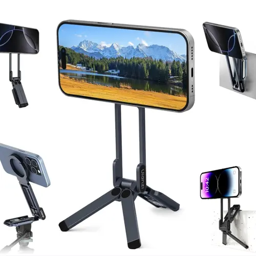 ULANZI MA38 Magnetic Magsafe Smartphone Tripod Stand - Portable Cell Phone Mount Holder, Double-Sided Strong Magnet, 1/4'' Arri Locating Hole, Foldable Hook for iPhone 16/15/14/13/12 Phone Accessories, Folding,back to school,back to school haul