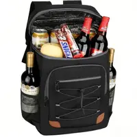 Large 32L Cooler Backpack, Thermal Insulated & Waterproof Oxford Fabric Bag for Men & Women, Leakproof 36-Can Portable Cooler for Beach & Camping Accessories, Insulated Portable Cooler, Beach Stuff