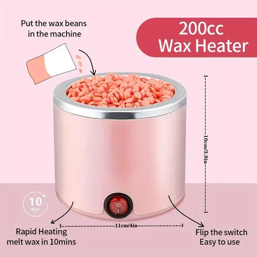 Summervibes Viilife Waxing Kit - Pink Electric Wax Warmer with 10 Wax Strips for Face Armpit & Legs Hair Removal - 200ml Capacity - Grooming Needs Body Care Smooth Pink Rose,back to school，Multi-Purpose Home Hair Removal Wax Set，tiktokshopbacktoschool