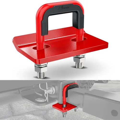Nilight 2-in Trailer Hitch Tightener, Heavy-Duty Steel Anti-Rattle Truck Accessory for Off-Road Vehicles, Bike Racks, Rubber Cover Protection, Electroplated U-Bolt, Rust-Resistant Electrophoresis Triple Plate, Double Nuts, Easy Installation