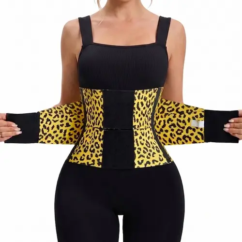 Leopard Print Abdominal Binder for Women, High Waisted Shapewear, Elastic Adjustable Waistband Postpartum Belly Band, Strengthened Compression Fitness Belt, Body Sculpting Compression, Shapewear, Flex Waist