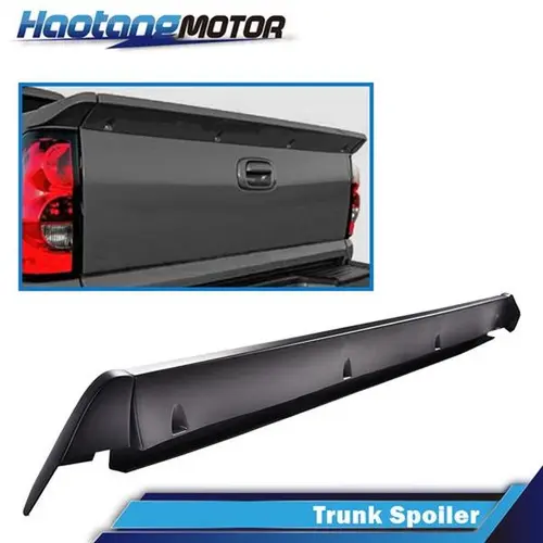 CROSSDESIGN PP Plastic Trunk Spoiler Wing - Brand New Automotive Truck Accessory, Replacement Rear Trunk Lip for 1999-2006 Chevy Silverado Sierra 1500 Fleetside Only, Instant Improve Styling, Truck Accessories