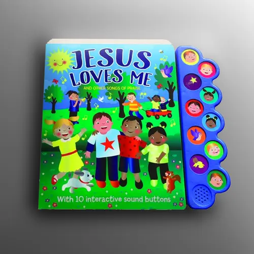 Jesus Loves Me Unisex Hardcover Interactive Sound Picture Book for Toddlers - 10 Sound Buttons (10 Songs to Press), Bright Art, Play Activities, Fine Motor Skills Development, Sensory Learning Resource, Giftable Story Time Item